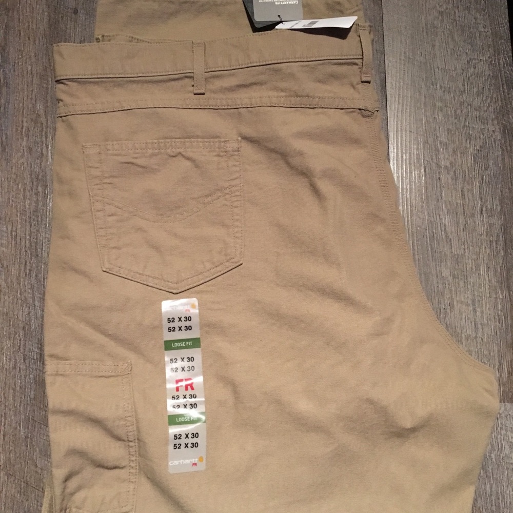 New Carhartt FR 52X30 Khaki Jean Pants Big & Tall